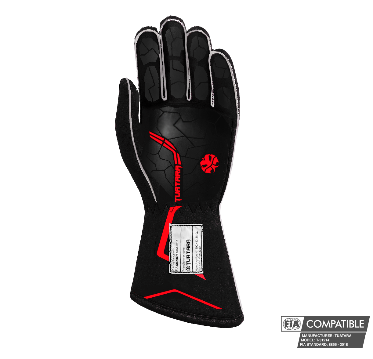 Tuatara Razor Red FIA 8856-2018 racehandschoenen (pre-order)