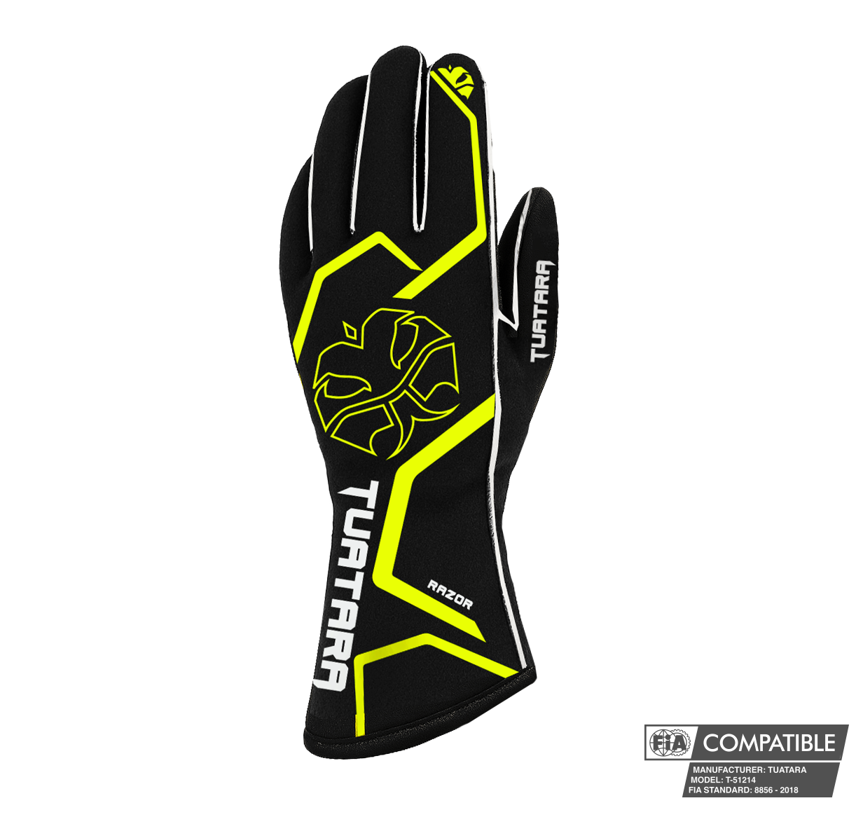 Tuatara Razor YLLW FIA 8856-2018 racehandschoenen (pre-order)